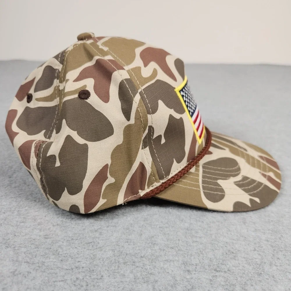 Burlebo Hat Adjustable Snapback Duck Camo American Flag Cap Country Ripstop